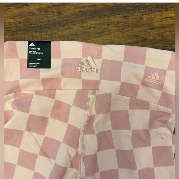 NWT Adidas Tight Fit High Rise Full-Length Checkered Legging - Picture 2 of 3